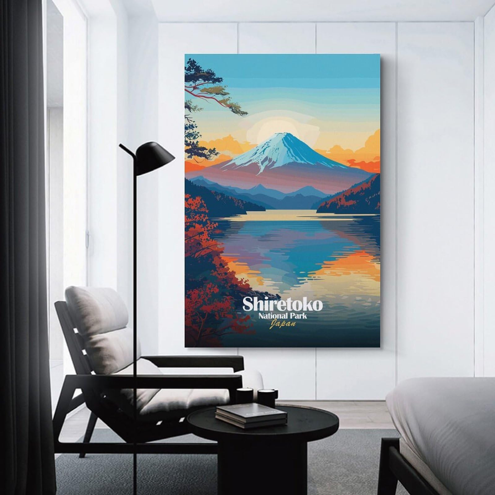 Junmoney Shiretoko National Park Japan Landscape Canvas Wall Decor 24x36inch(60x90cm), for Calm Bedrooms, Home Corners Or Flats, An Easy Wall Refresh for Bedrooms