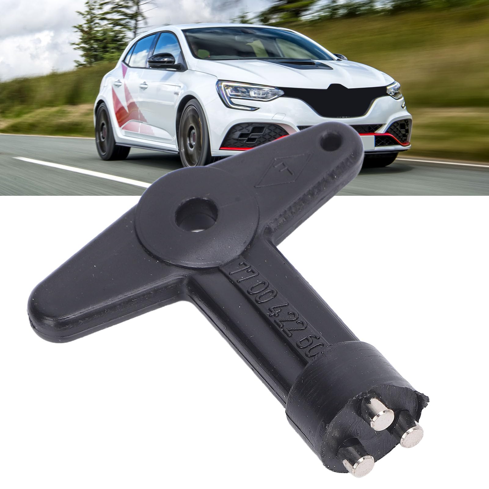 Wheel Center Cap Screws with Key 7700422600 1610001 Steel Sturdy Structure Wheel Center Cap Bolts Replacement for Megane Clio Scenic