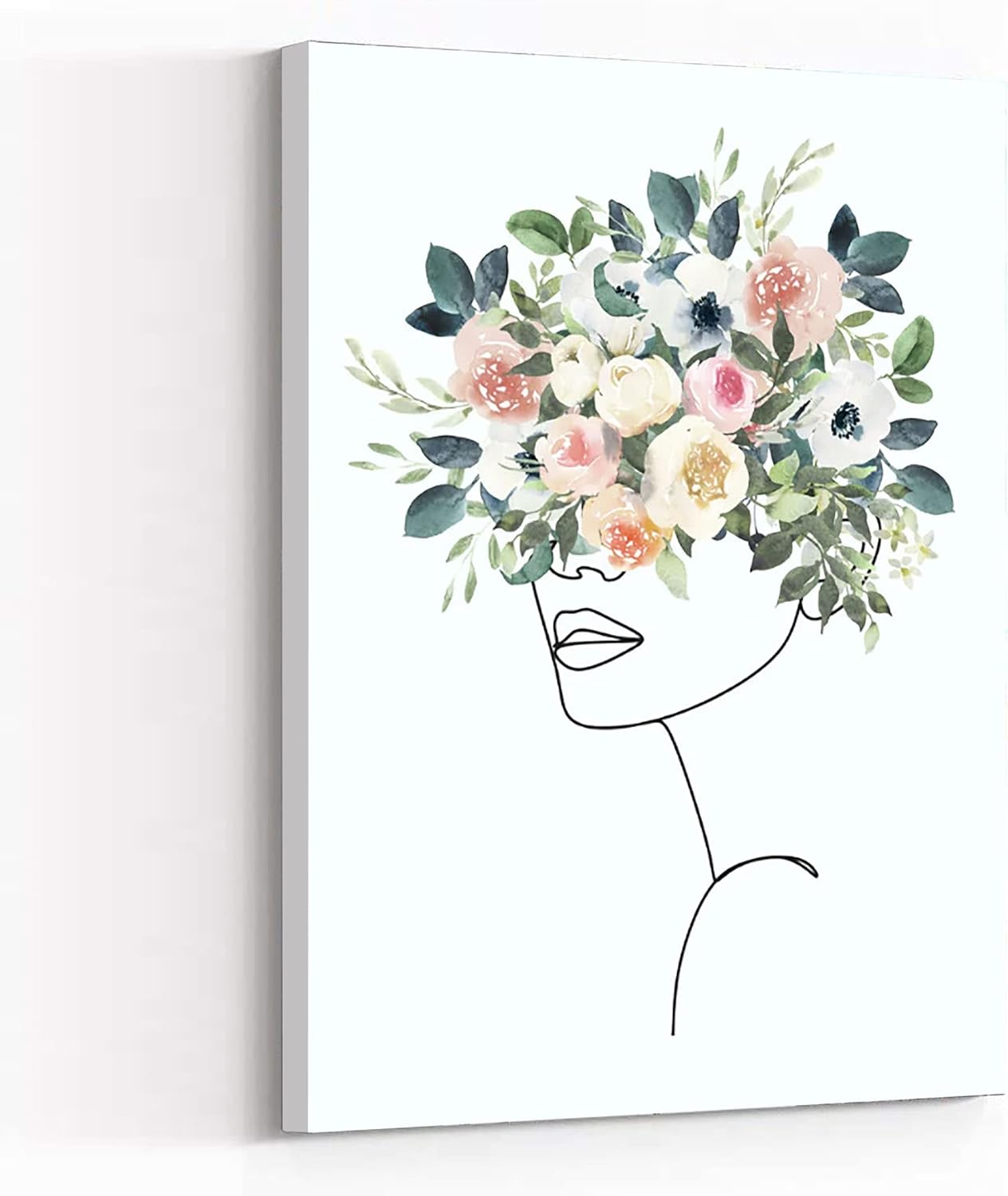 body art,framed line art wall decor,printable floral line art