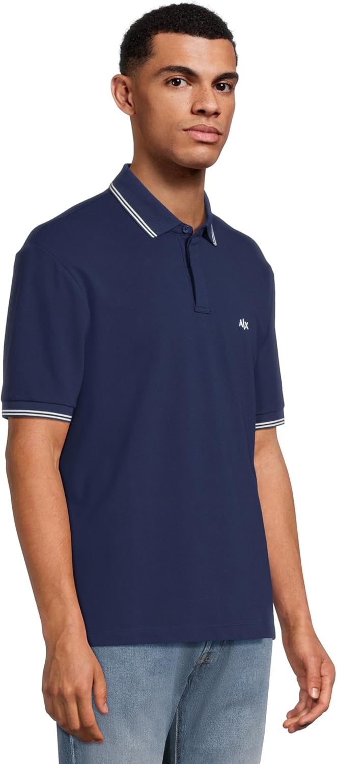 Armani Exchange Mens Regular Fit Small Logo Cotton Polo - Image 2