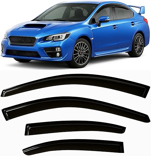 olltoz Deflectores de visera de ventana lateral tintados compatibles con Subaru WRX 2015 - 2021 Premium Limited STi 2016 2017 2018 2019 2020