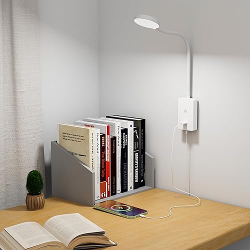 Miniatura 3 de ENUOTEK Luz LED de montaje en pared con control remoto para leer libros en la cama, lámpara de lectura flexible blanca para dormitorio, regulable