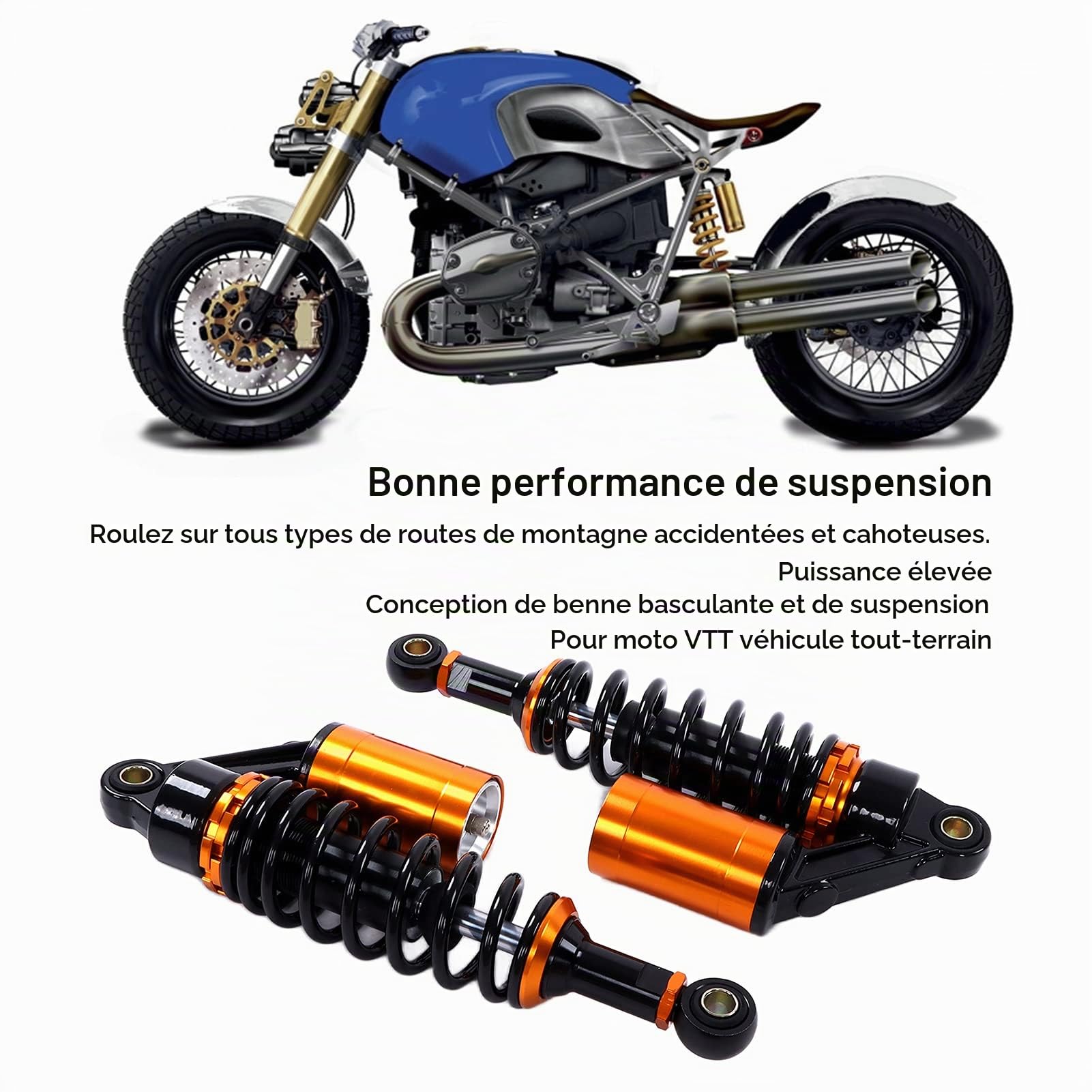 Amortisseur d'Air pour 80mm avec Ressort Universel Compatible avec Scooter, Moto Cross et ATV
