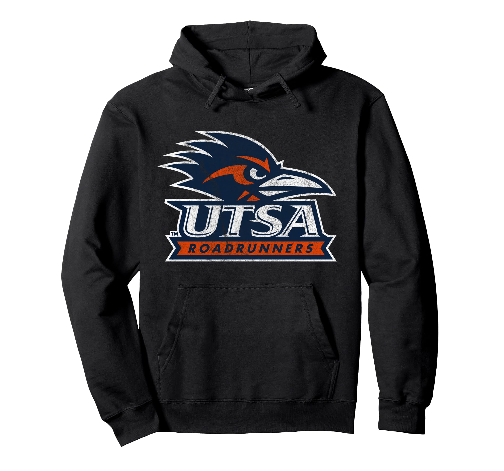 Campus Lab UTSA Roadrunners Distressed Primary Pullover Hoodie - Black - Small