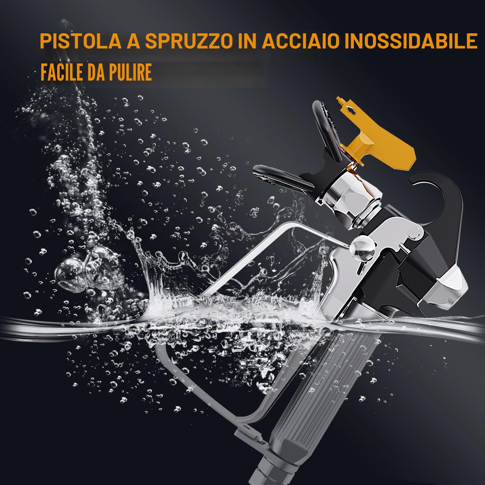 MAXXT Spruzzatore di vernice airless, ad alta pressione, 226 bar, 1200 W, portata massima 1,6 l/min | tubo ad alta pressione da 7,5 m | costruzione leggera 6,7 kg | per vernici e vernici a base