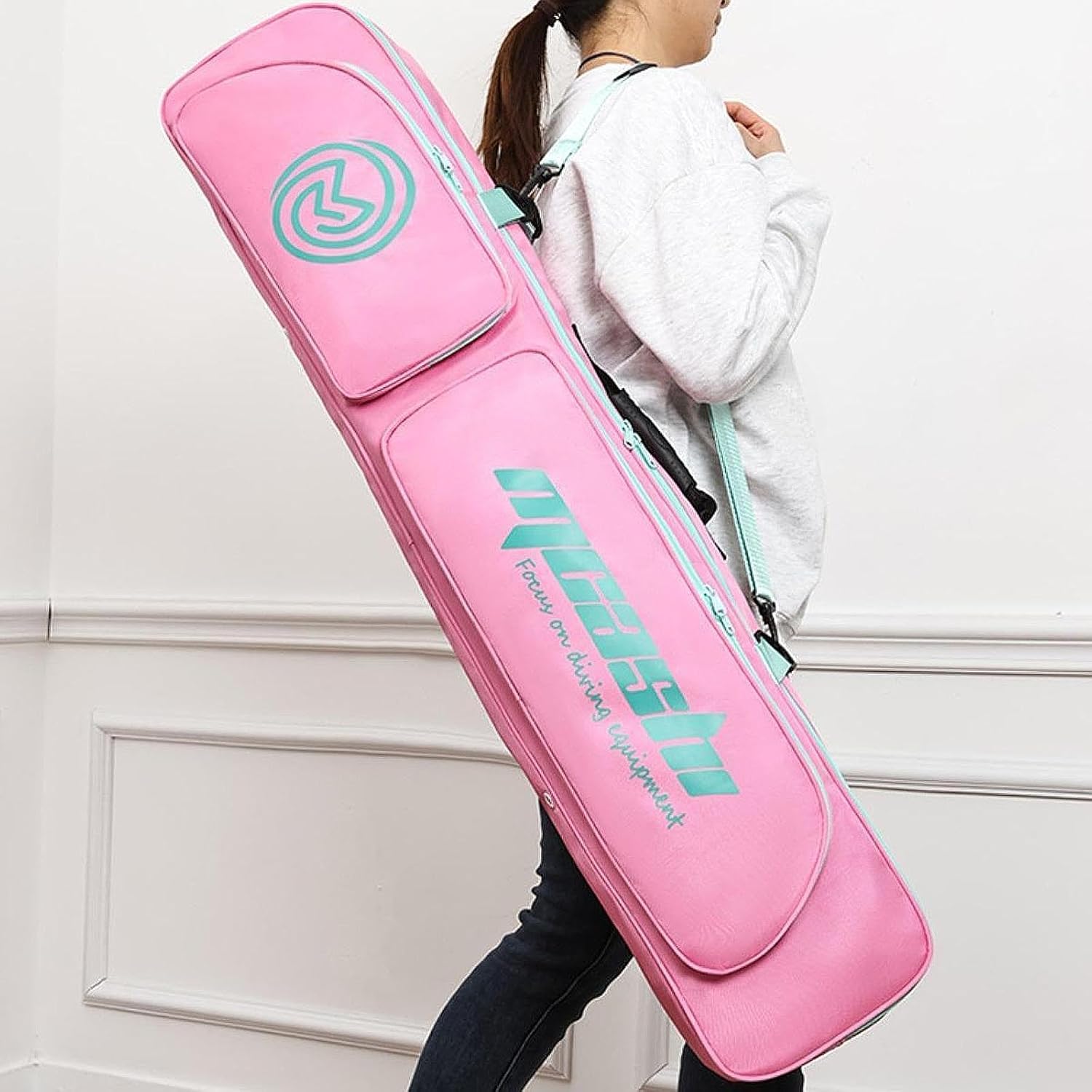 Long Fins Bag Scuba Diving Gear Storage Easy Carry with Shoulder Strap Handbag Tote for Spearfishing Snorkel Freediving Beach