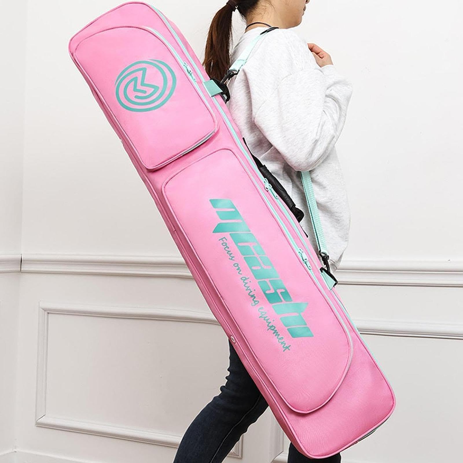 Sac à Palmes Longues avec Bandoulière, Rangement pour Équipement de Plongée, pour l'Apnée, la Natation, la Plongée avec Tuba