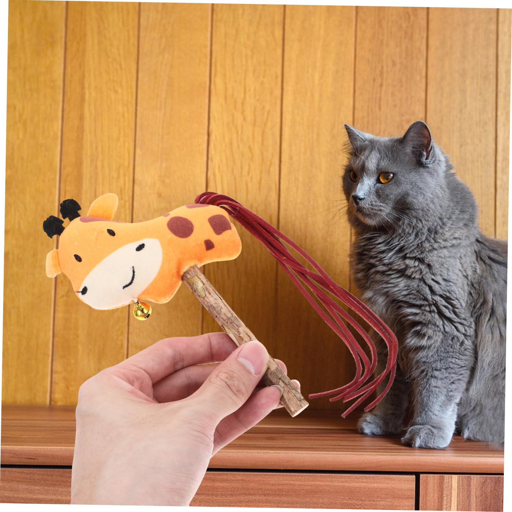 Cat Teaser Stick - Juguete interactivo para masticar hierba gatera para jugar y hacer ejercicio
