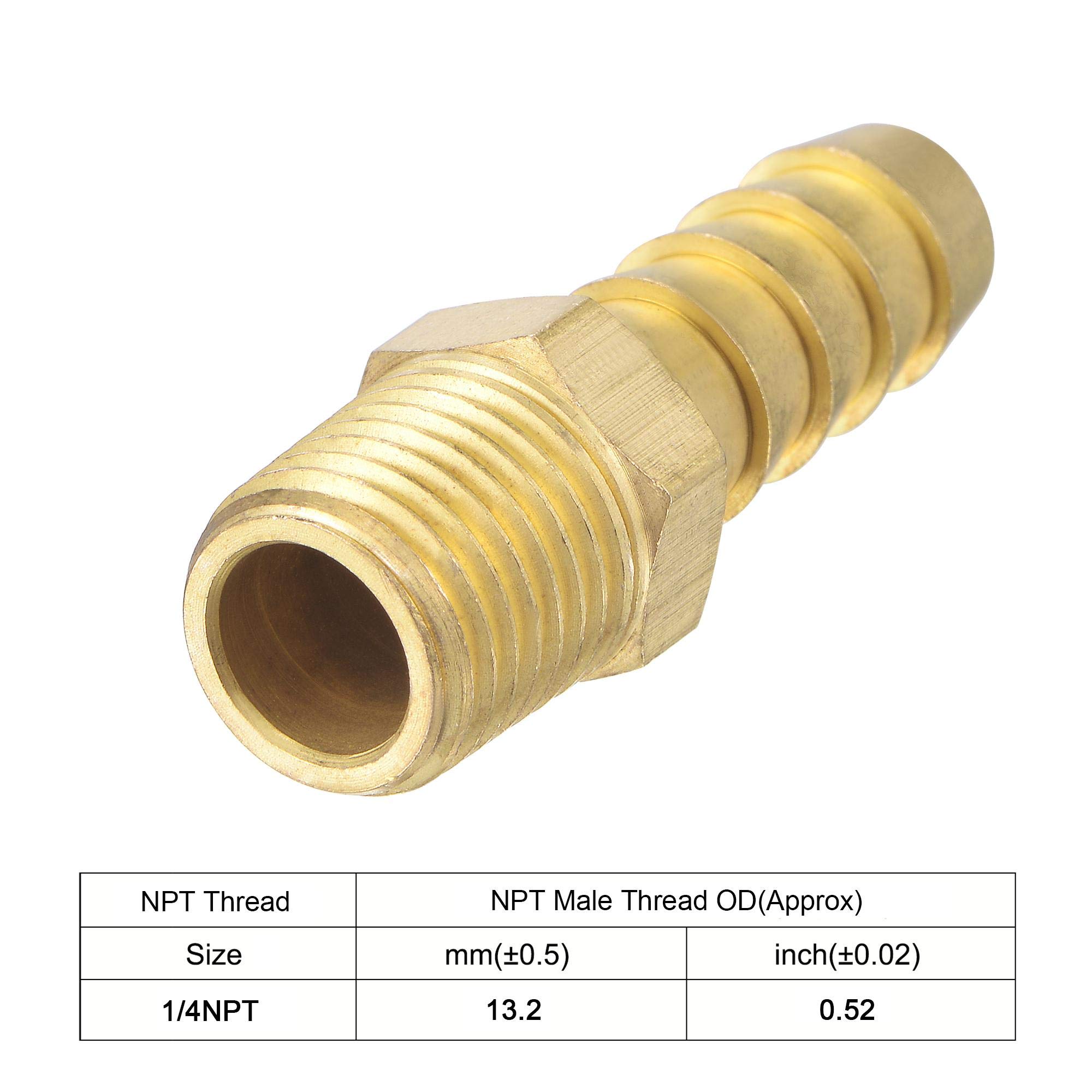 3/8 NPT To 9mm/10mm Barbed Hose Adapter - Push-On Fitting For Fuel, Oil & Pipe Connections