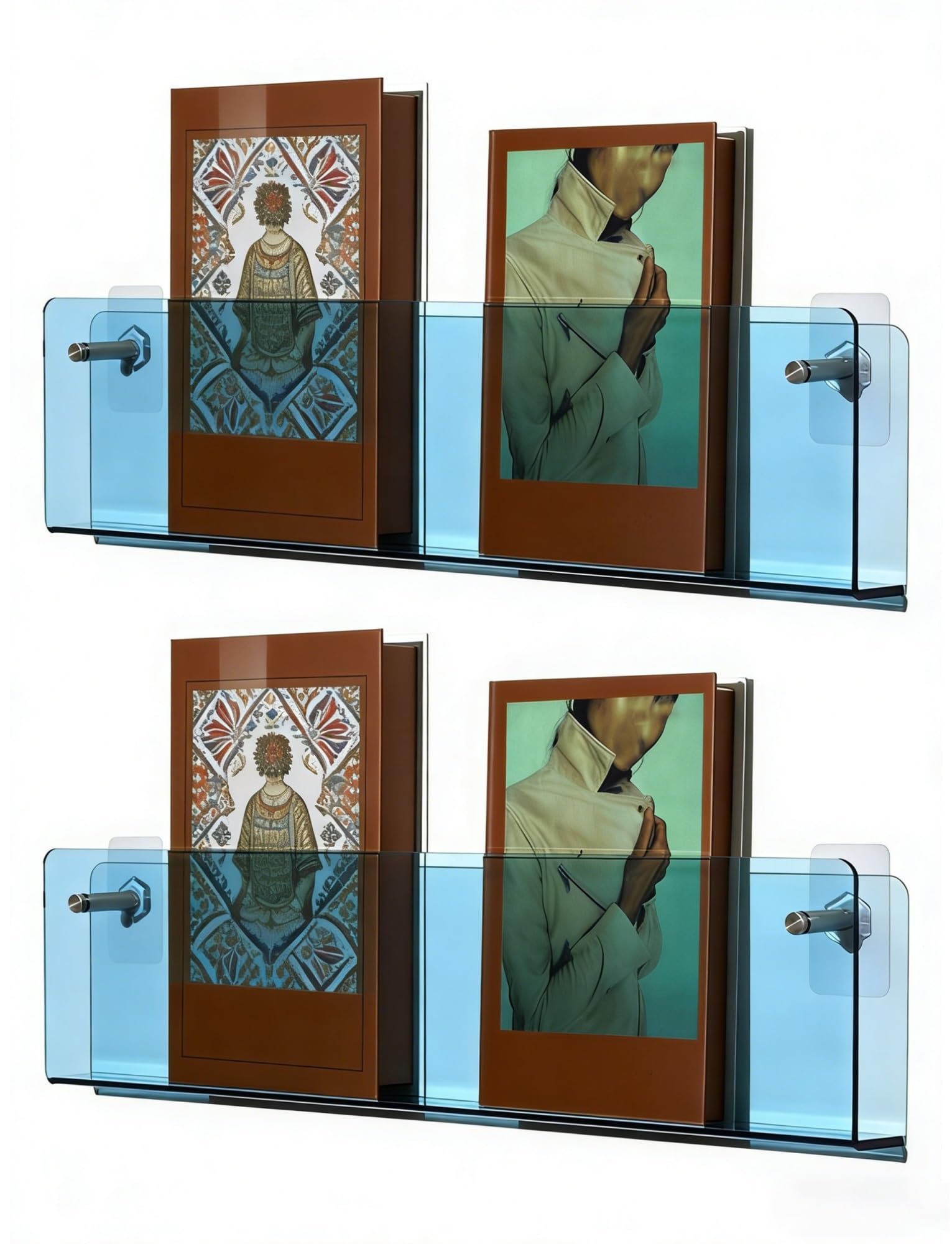 Fcfpxwtz Light Blue Acrylic Wall-Mounted Magazine And Book