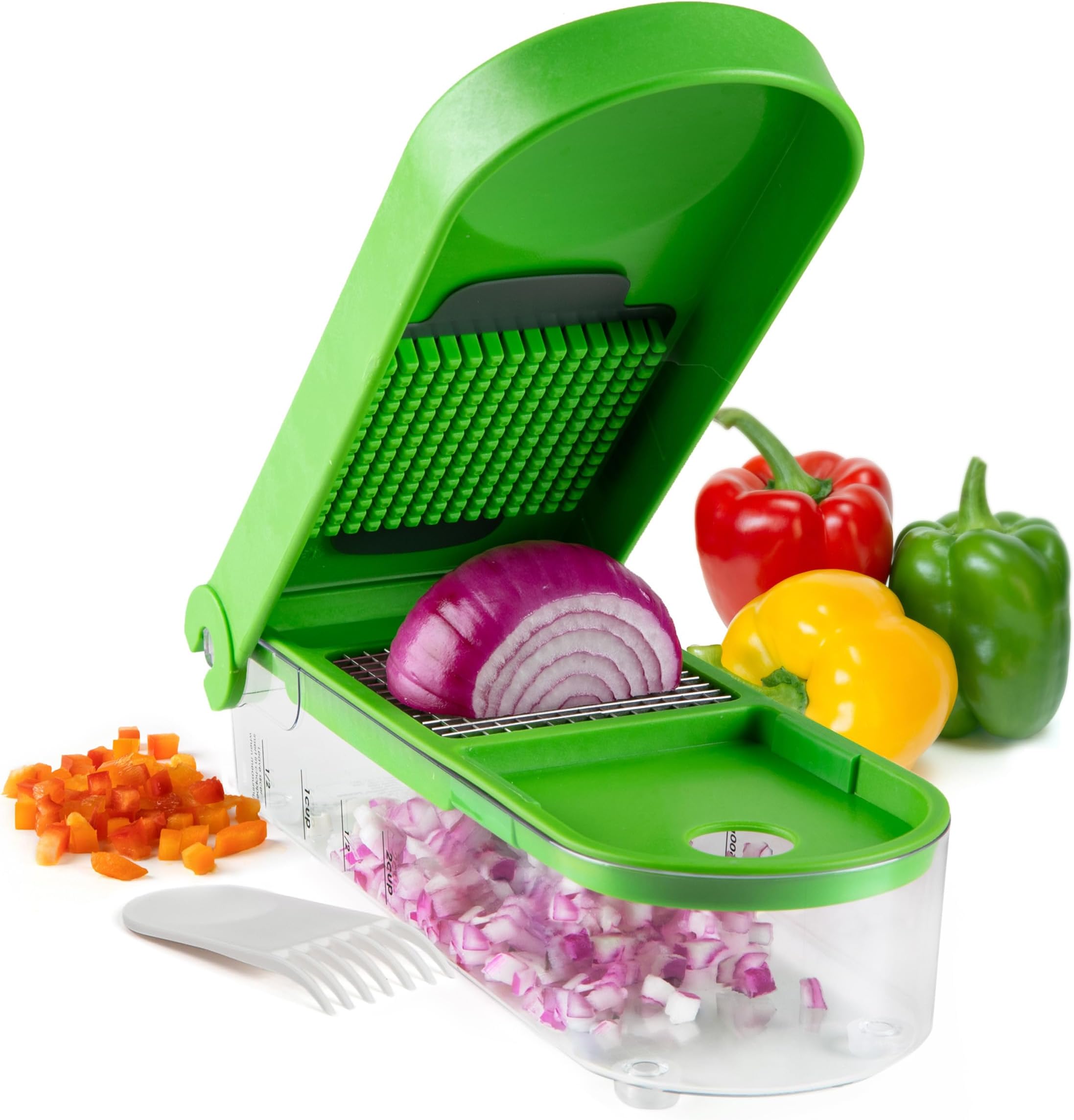 PrepWorks Onion Chopper – Green/White, Standard, for Quick and Easy Dicing and Chopping
