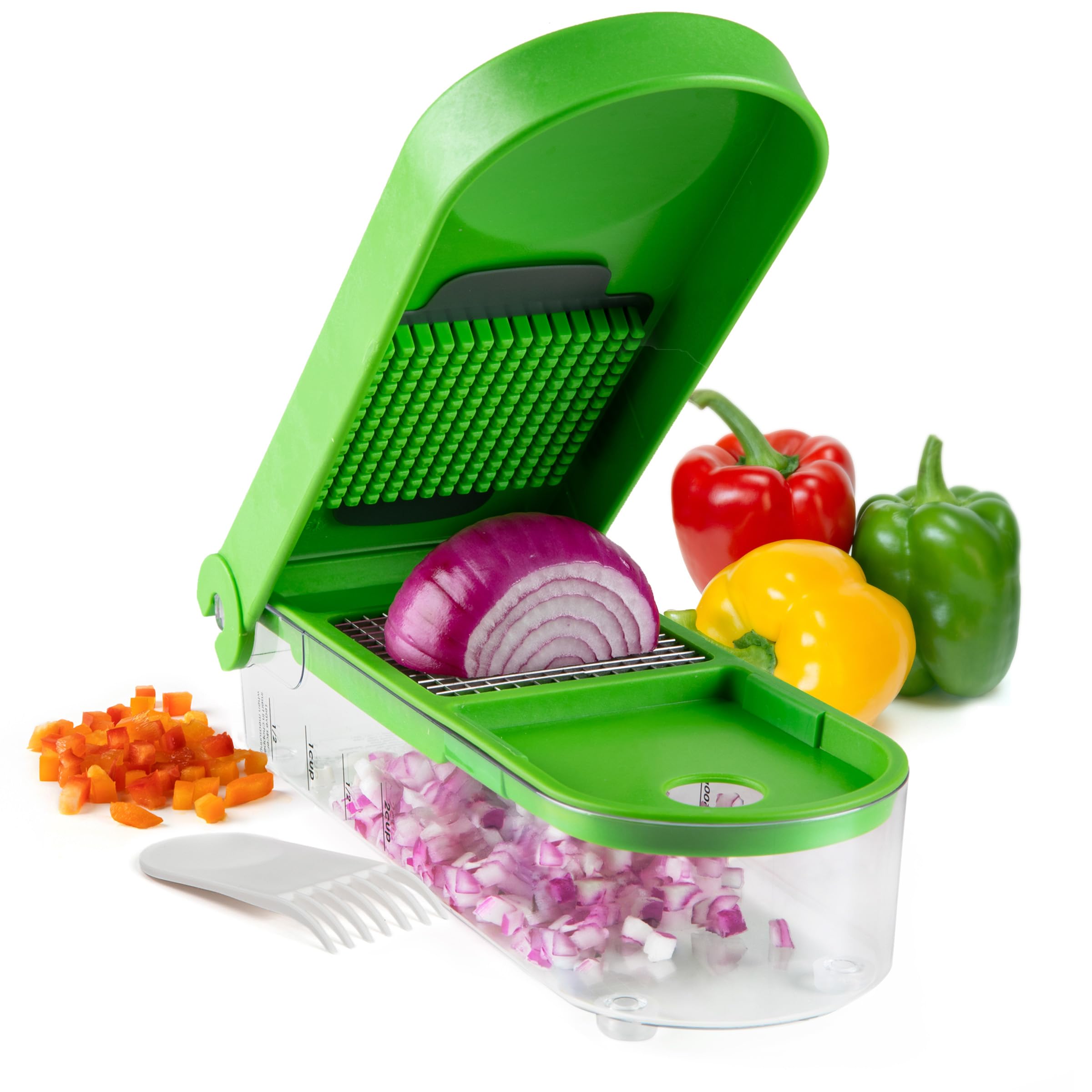 PrepWorks Onion Chopper – Green/White, Standard, for Quick and Easy Dicing and Chopping