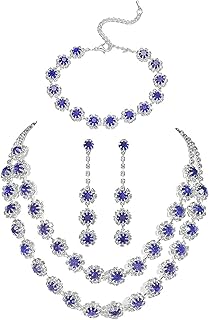 AOWVUTS Bridal Wedding Jewelry Set for Women Sparkled Crysta