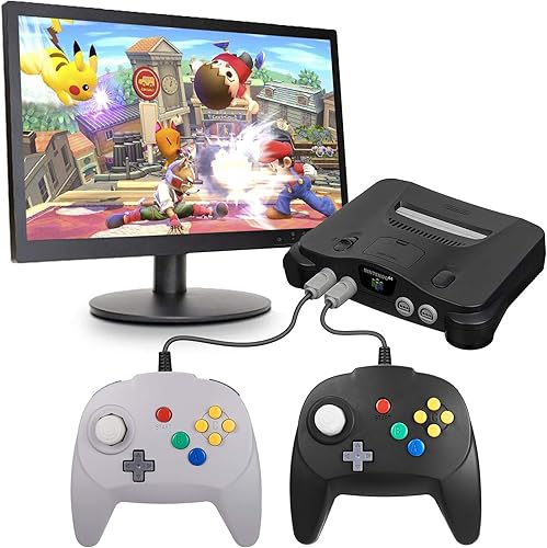 Miniatura 8 de KIWITATA Retro N64 Mini Controller, Mini N64 Wired Remote Game Pad Upgraded Joystick Controller for Classic N64 Video Console (Gray)