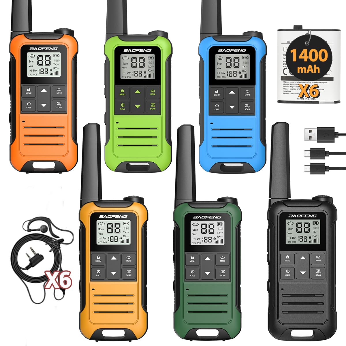 Walkie Talkies Long Range for Adults F22 FRS NOAA Rechargeable