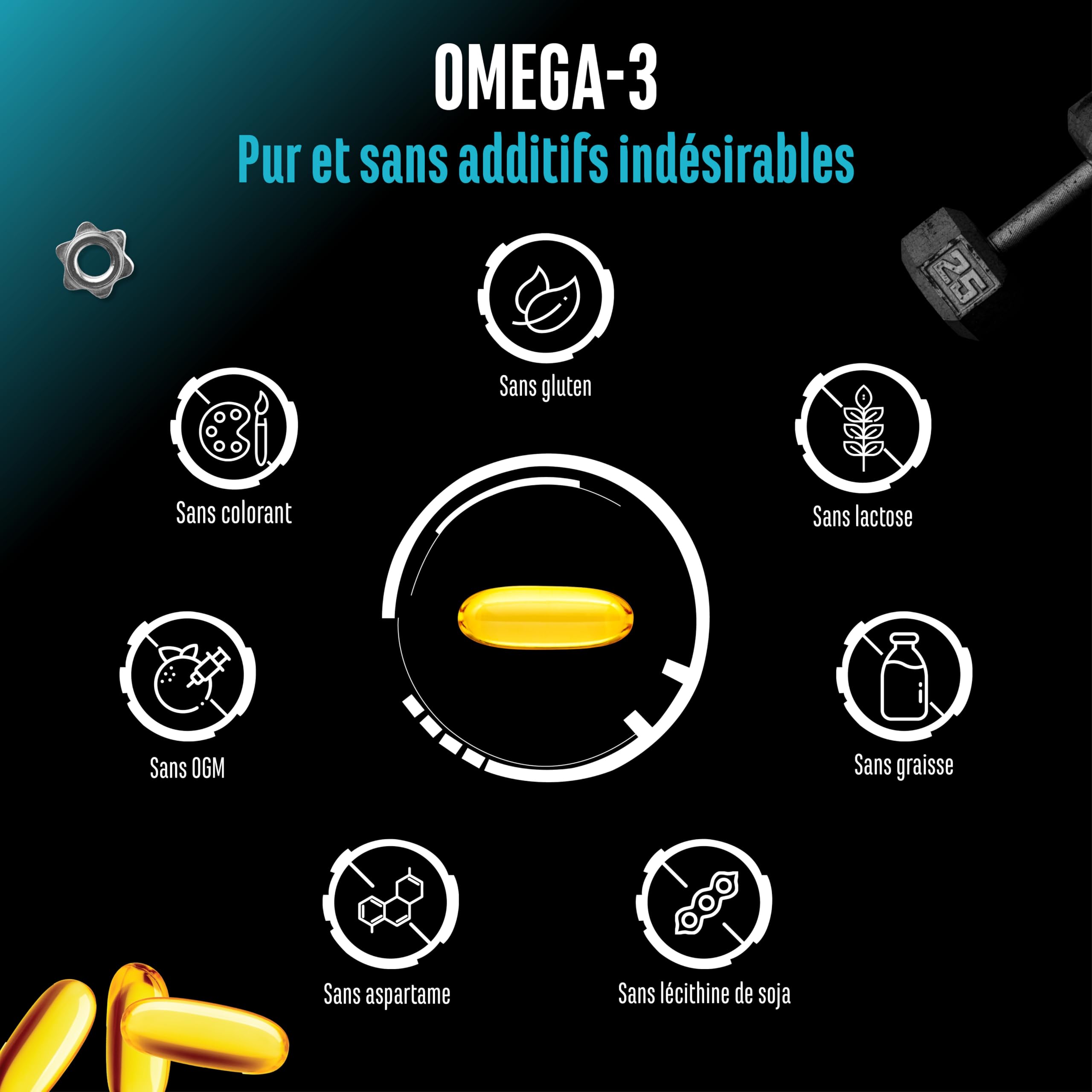 Omega 3 hautement dosé avec 4000mg - 300 gélules - Huile de poisson avec 80% d'acides gras dont 2000mg EPA & 1000mg DHA - Forme naturelle de triglycérides - Purifié avec soin
