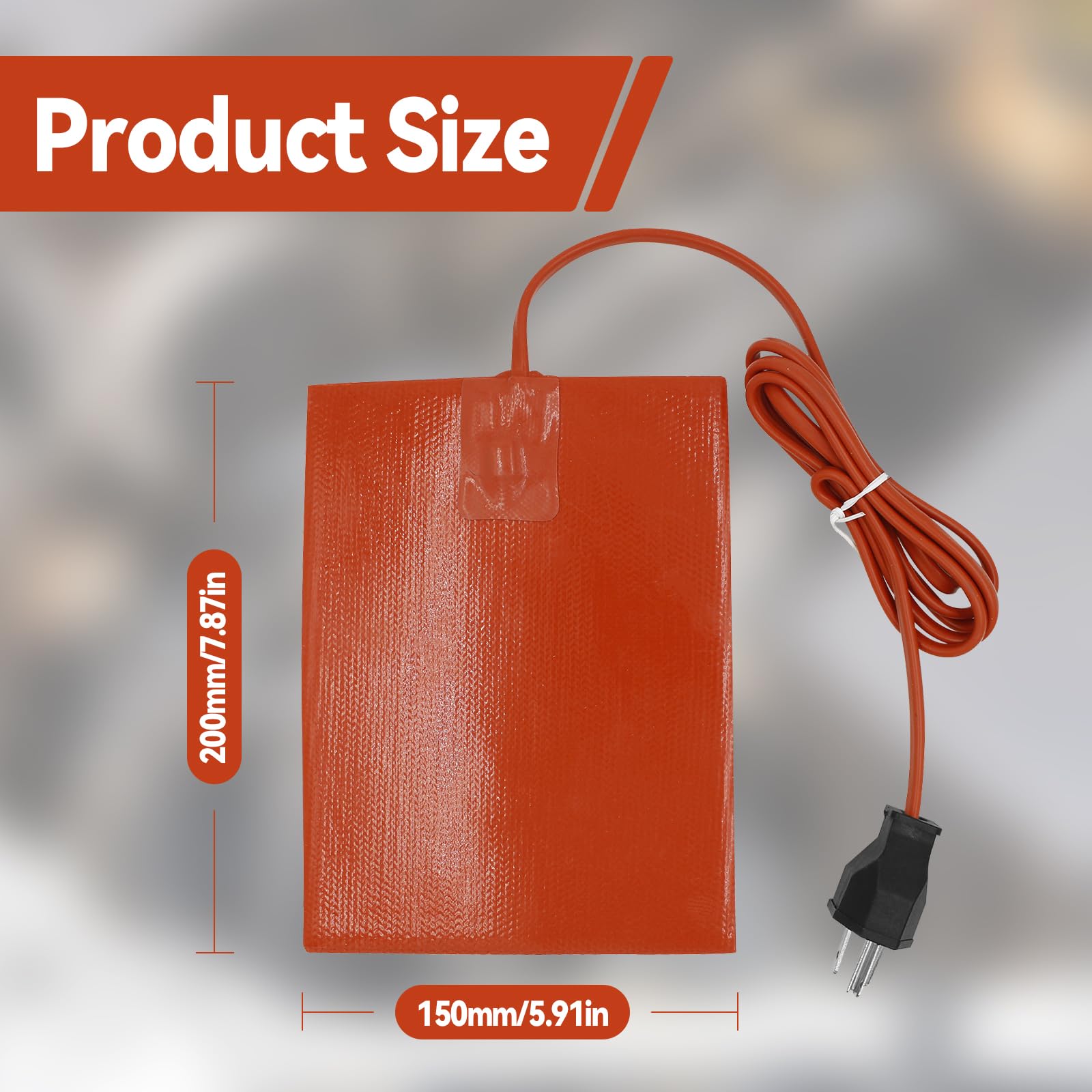 2 almohadillas de calefacción de silicona para motor de coche, 120 V, 300 W, 6 x 8 pulgadas, calentador universal de motor de coche, almohadilla de calentador eléctrico, bloque de motor