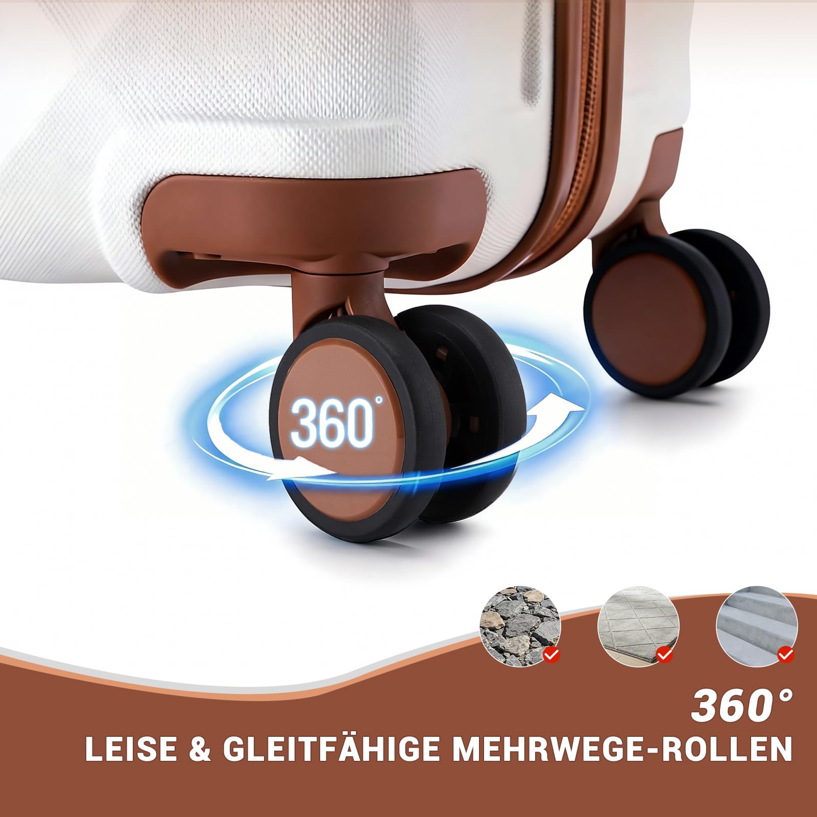 British Traveller Groß Koffer 74.5x49x30.5cm Leichter Reisekoffer aus ABS+PC mit TSA-Schloss, 4 Rollen Koffer Trolley