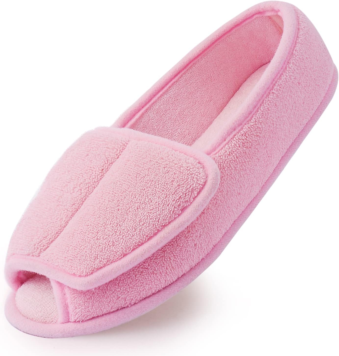 Git-upWomen Diabetic Slippers/W Arthritis Edema Adjustable Closure Memory Foam House Shoes Open Toe Extra Wide