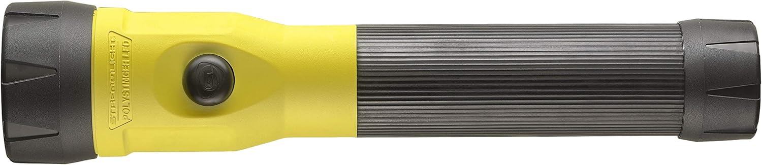 Streamlight 76184 PolyStinger LED Flashlight with DC Charger and Piggyback Holder, Yellow - 485 Lumens