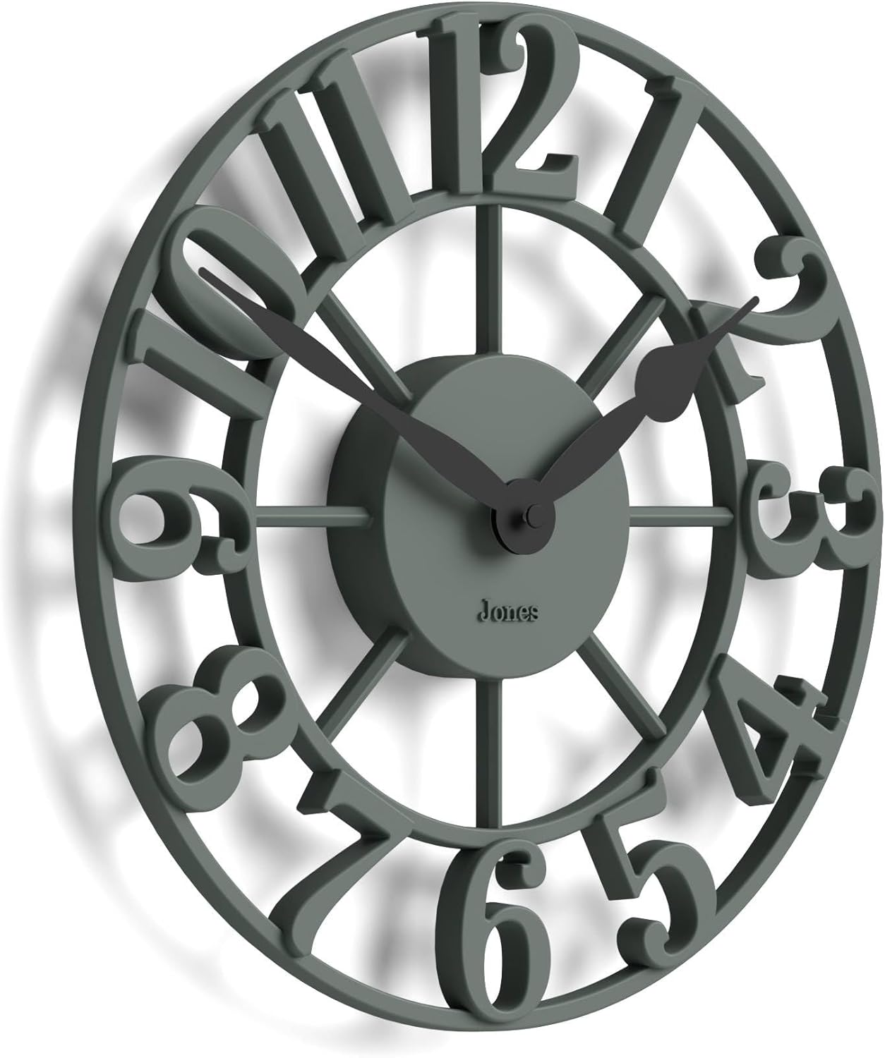 JONES CLOCKS® Lighthouse Wall Clock | Sculptural Skeleton Clock | Green | Elegant Raised Moulded Numerals | Decorative Design Ideal for Kitchen, Living Room or Bedroom
