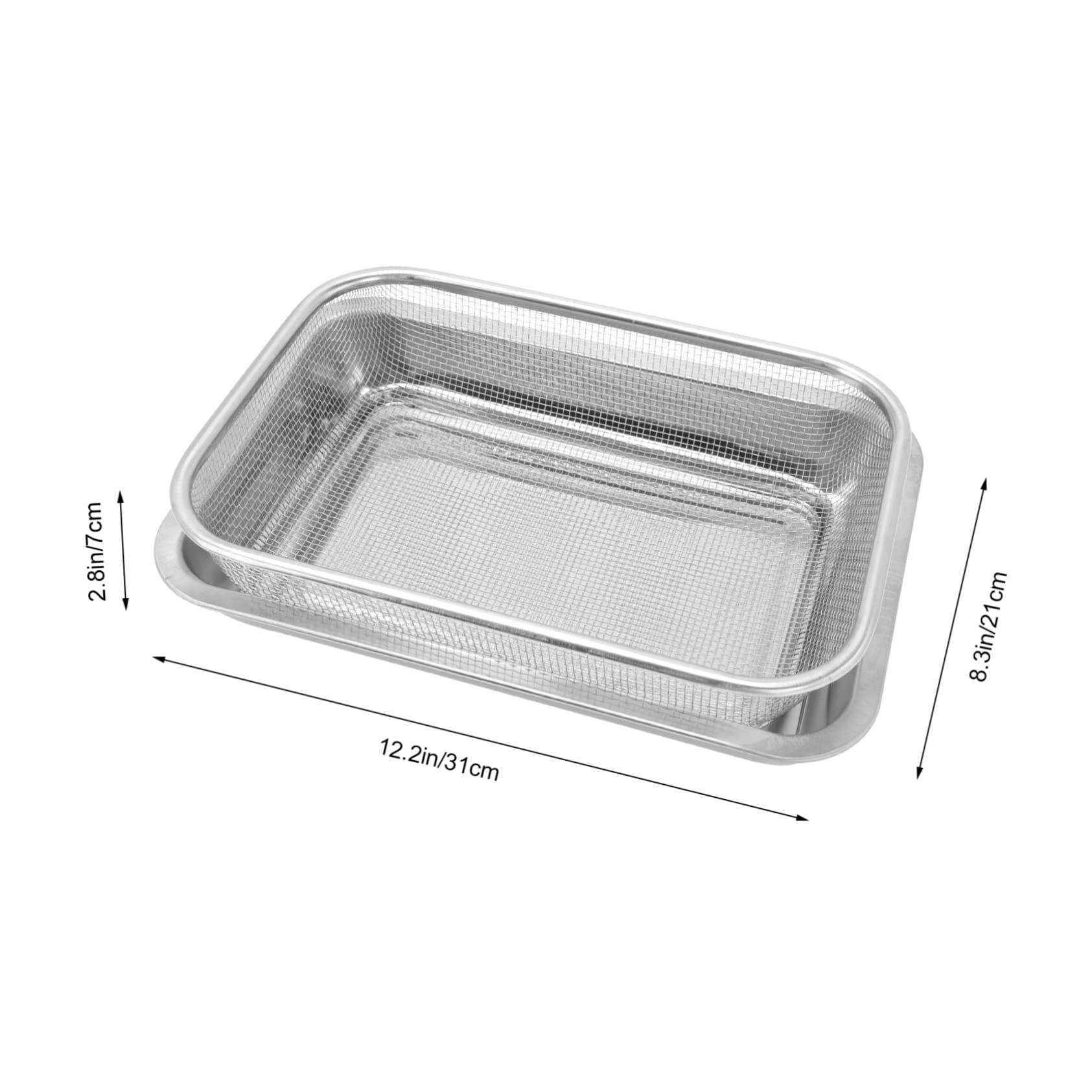 HEALLILY 1Set Stainless Steel Oil Drain Tool Multi Functional Rectangular Rack for Cooking Baking Cooling Dishwasher Resistant Kitchen Gadget