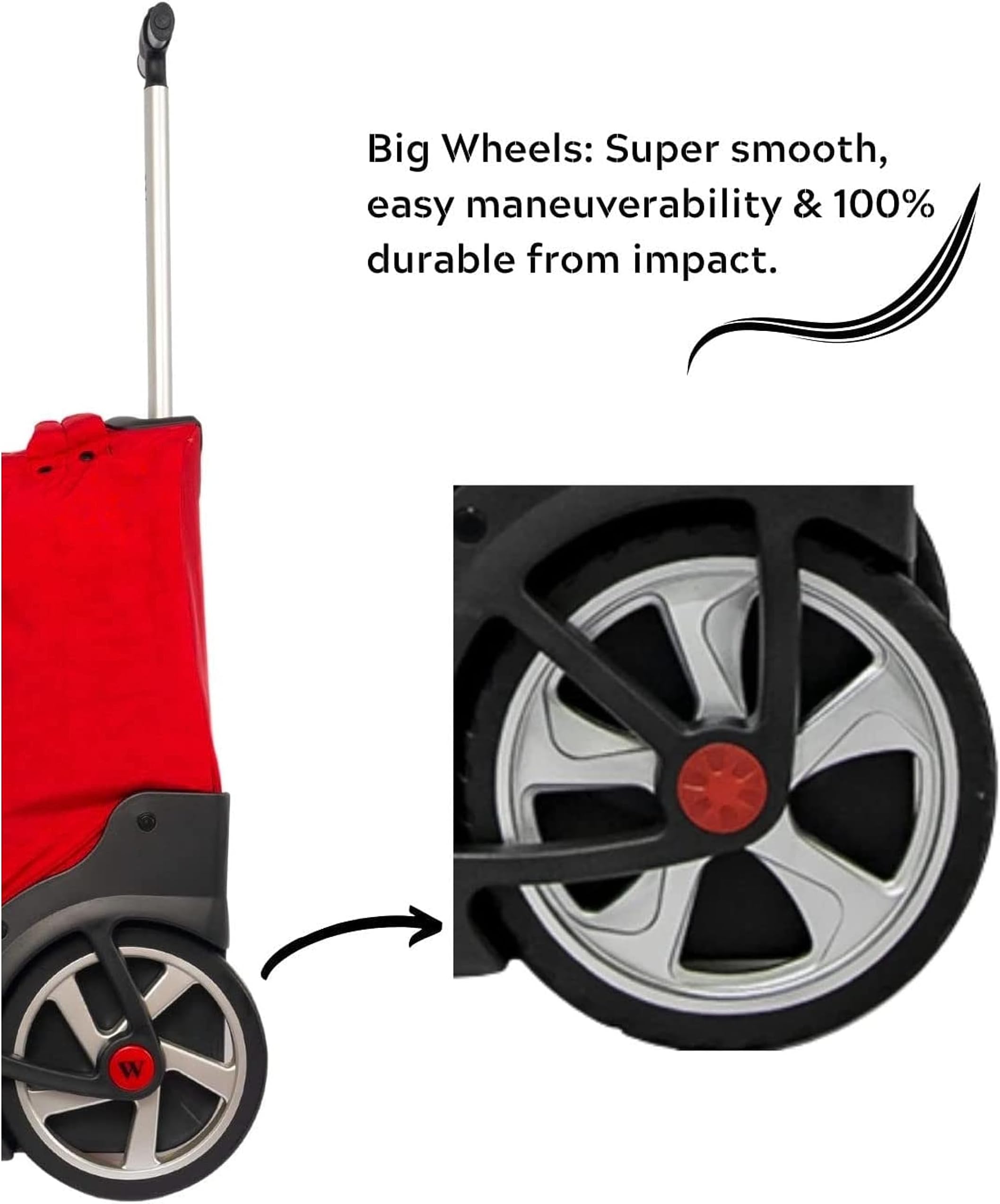 WIRES Trolley School Bag 3 PCS set All in One 2 BIG WHEEL Rolling Bag Incloude Pencil case and Lunch bag, Laptop Compartment, Anti theft Zipper (W24345)