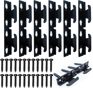 12 PCS Black Curtain Rod Bracket Hardware: Iron, Wall Mount, 6 Foot