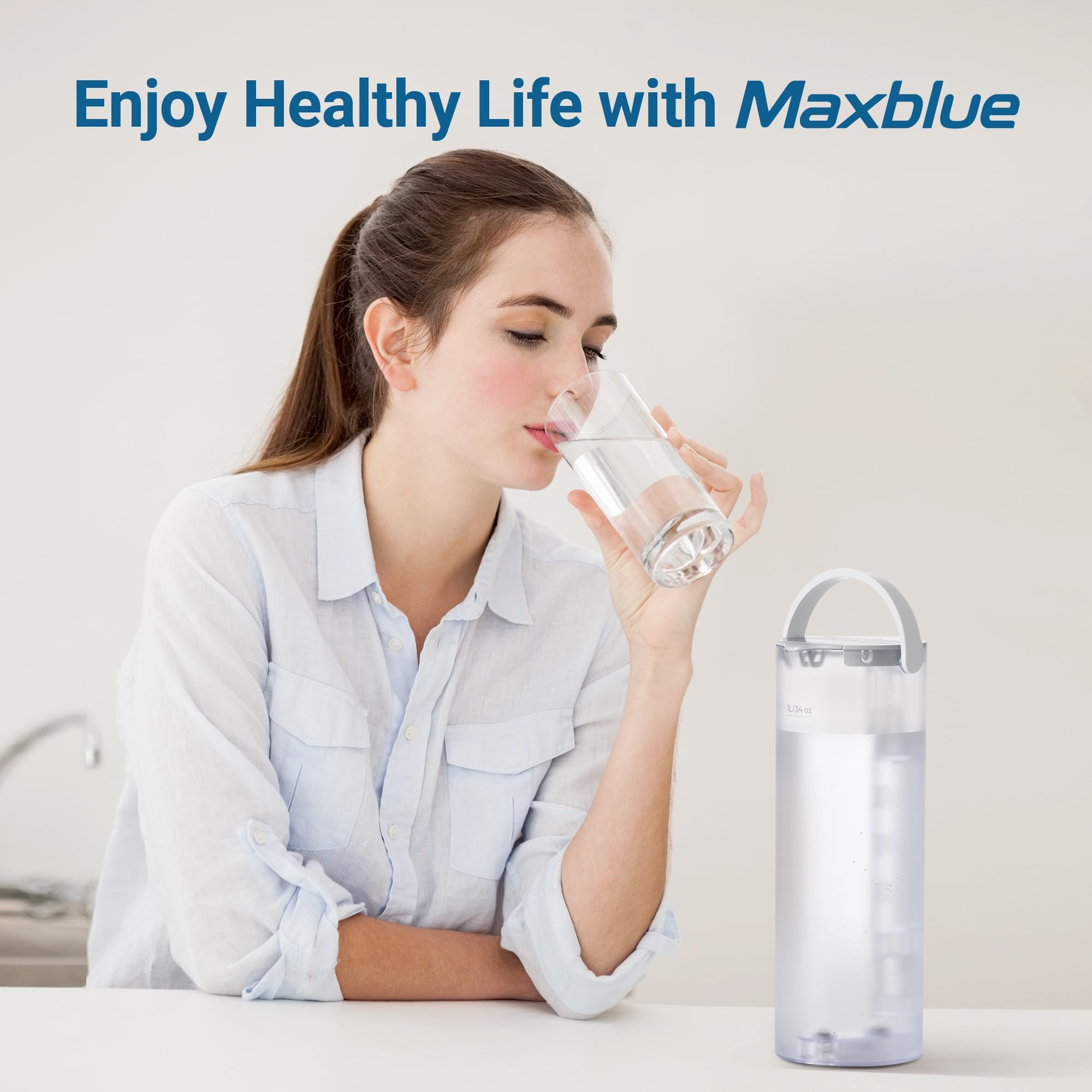 Maxblue MB-PWT Reinwassertank für WD-C1H Umkehrosmosesystem, Tragbares Reinwassertank, BPA frei, 1L