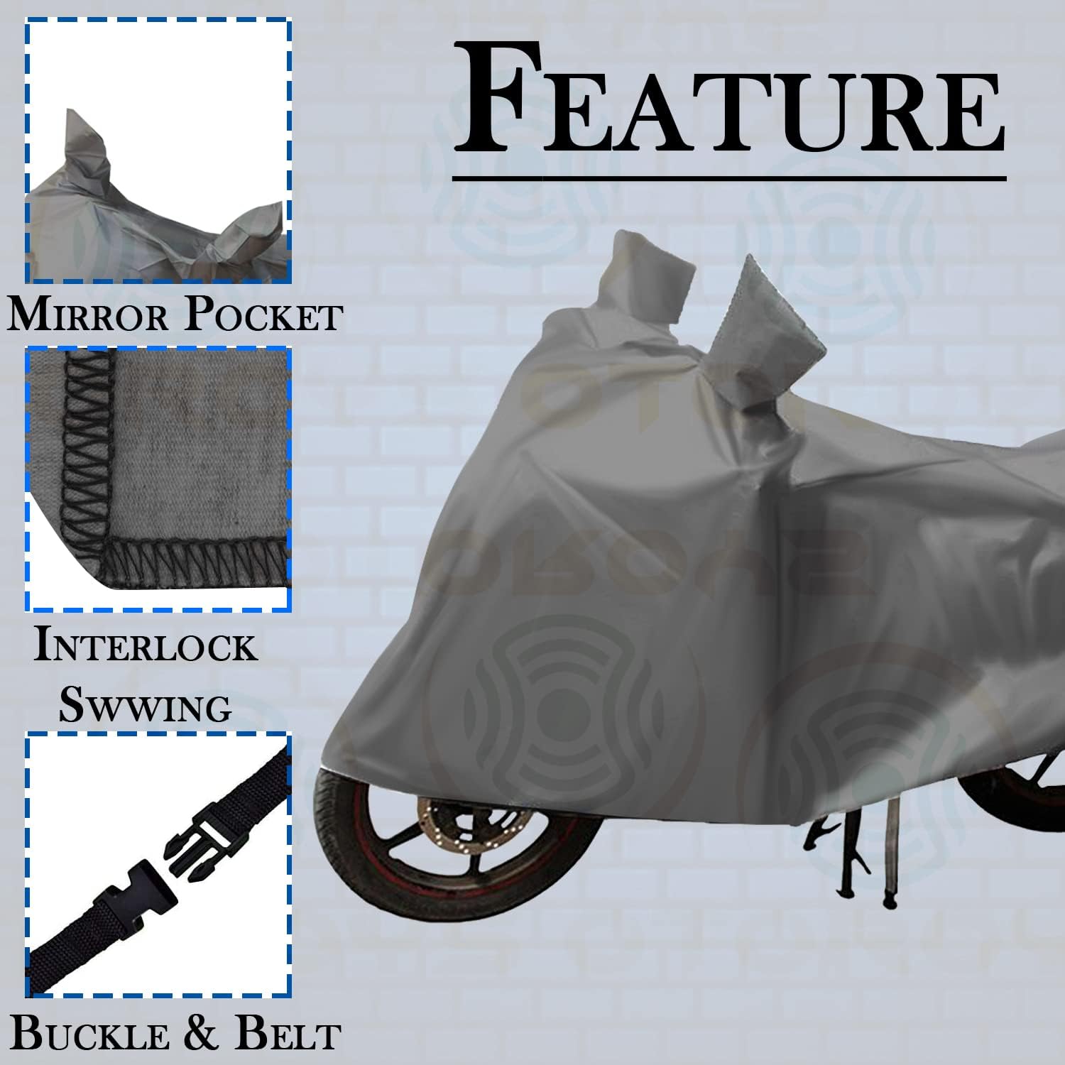 ATORAY Waterproof Bike Dustproof - UV Protection Two Wheeler Cover Compatible for Bajaj Pulsar N250 (Grey) 3