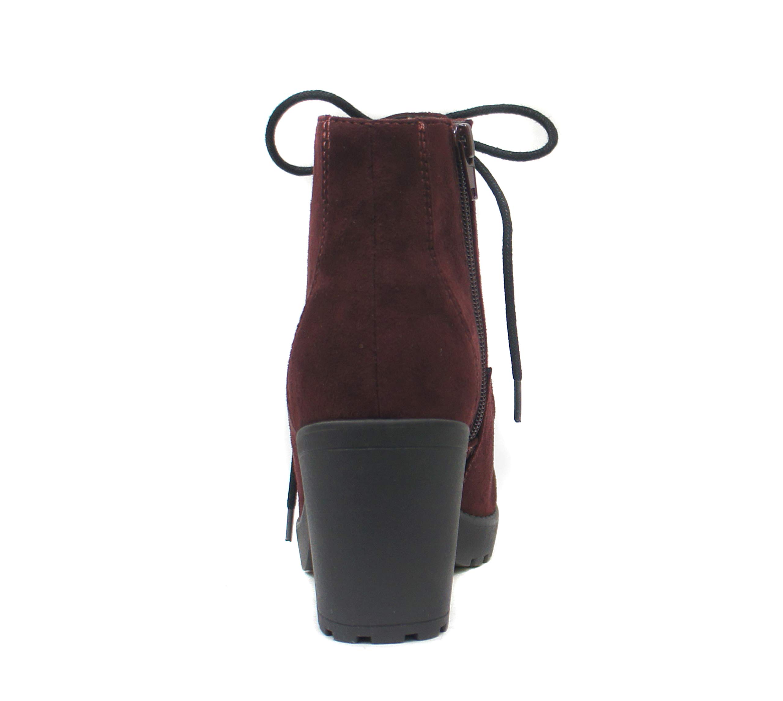 side zip chunky heeled lug sole boots