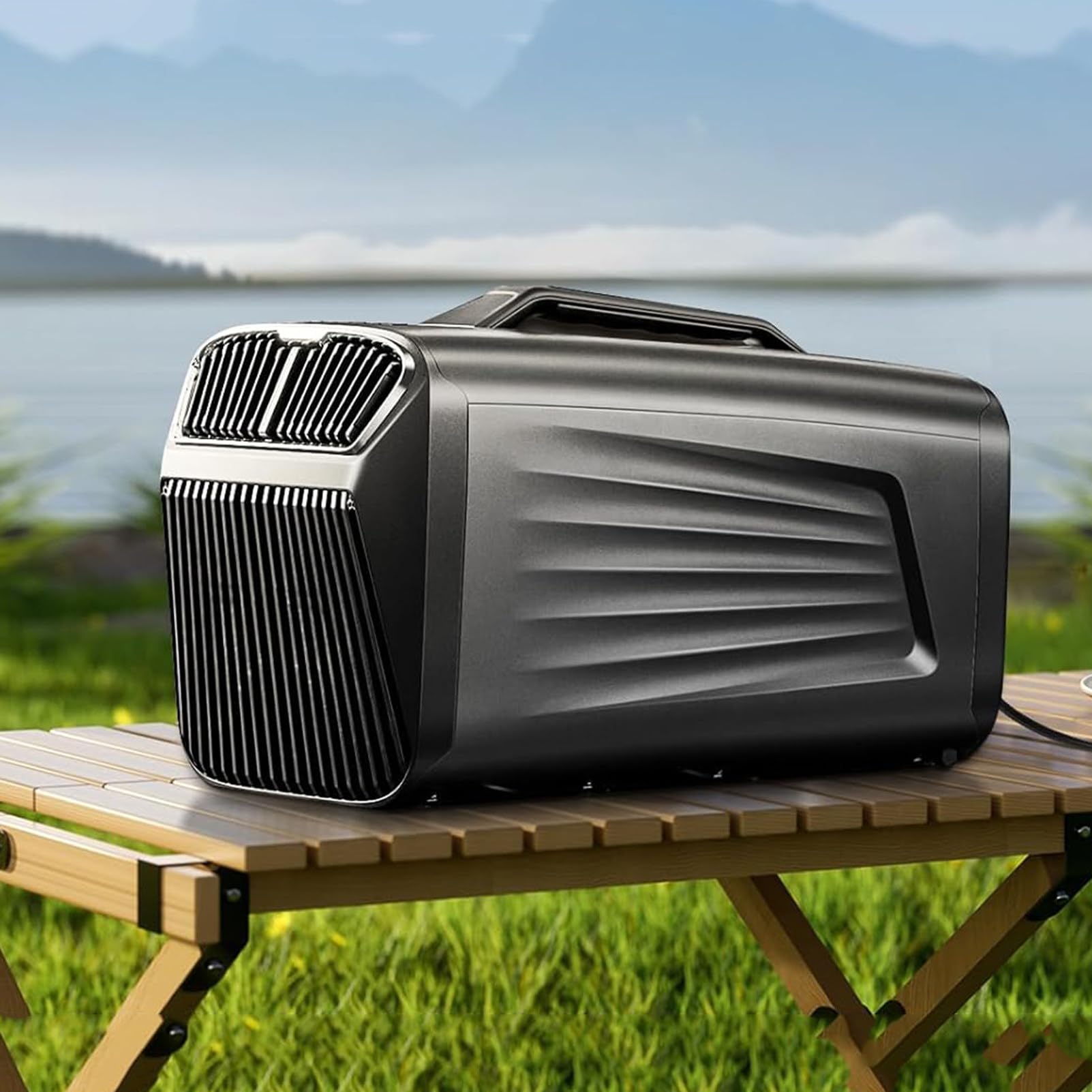 NzEupno 4-in-1 Portable Camping Air Conditioner for Tent Outdoor and Indoor,400W Low Power for RV,Truck,Van and Car Cooling Metallic-24V/220V