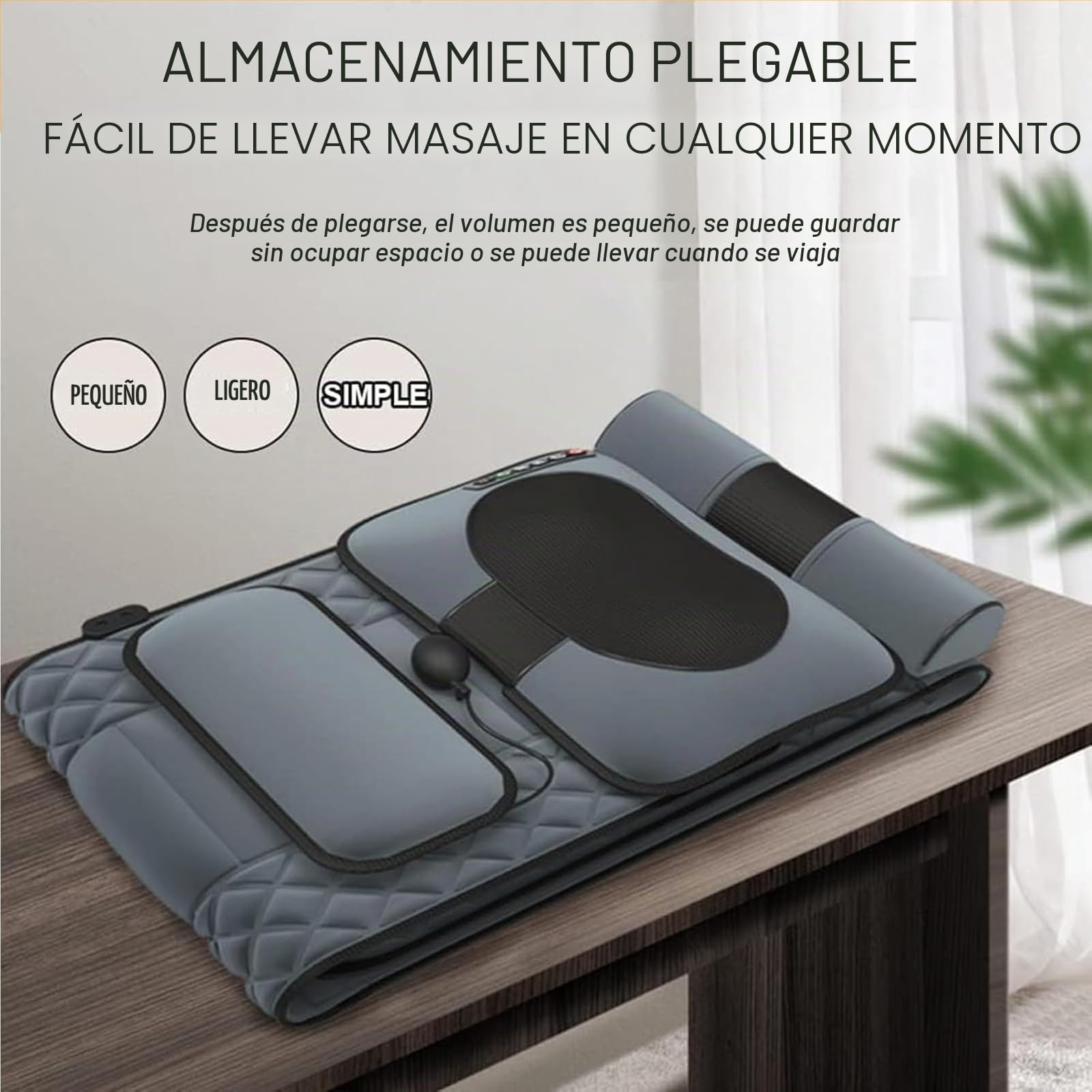 Genérico Colchoneta de Masaje para Cuerpo Completo – Masaje Shiatsu Desmontable,colchón de Masaje con compresa Caliente Lumbar con 9 Modos, cojín Calefactor Plegable para alivi