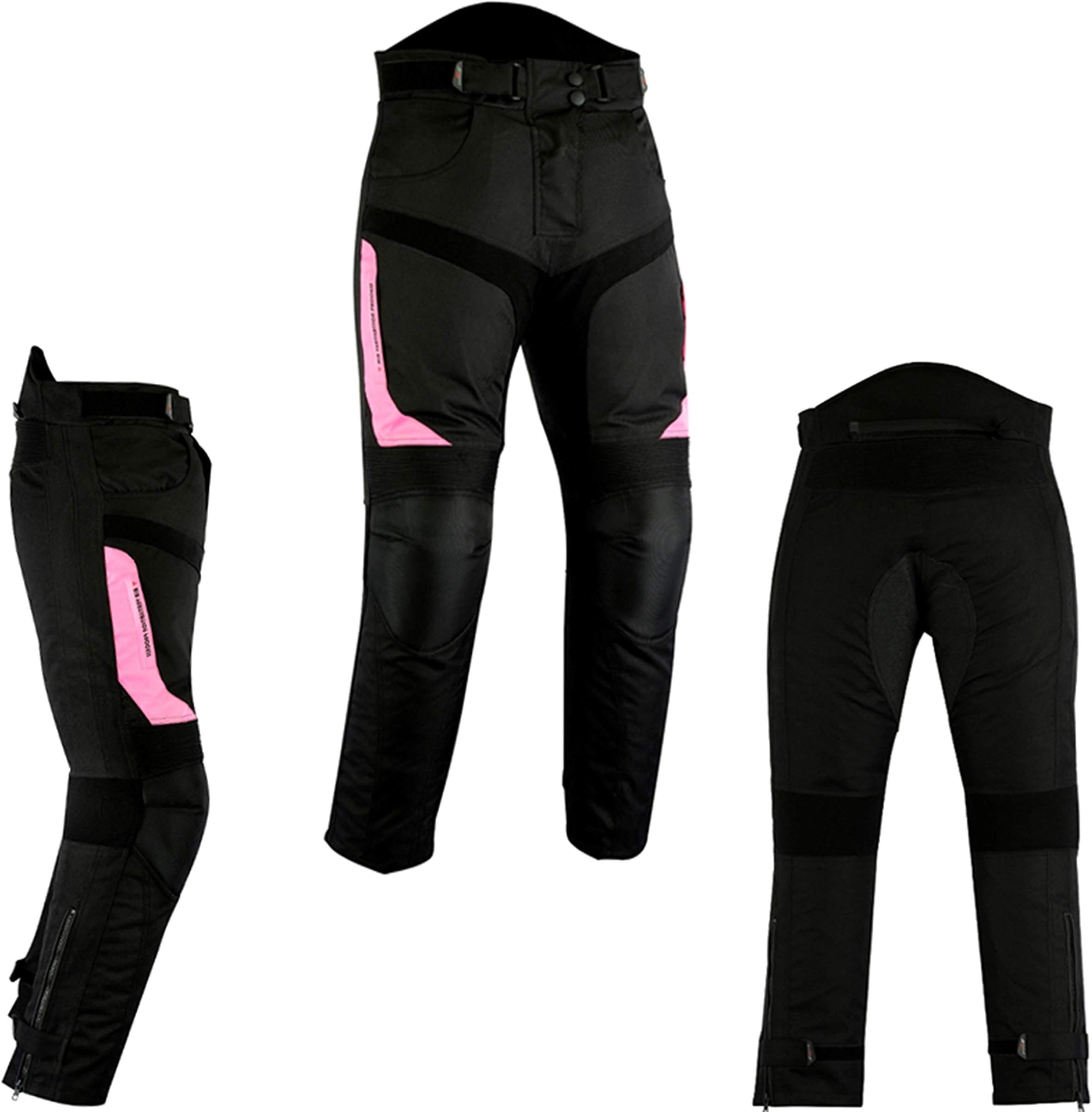 Speed MaxX WOMENS PINK LADIES CE ARMOUR MOTORBIKE/MOTORCYCLE/MOTOCROSS TROUSERS (30 INLEG) (W28)