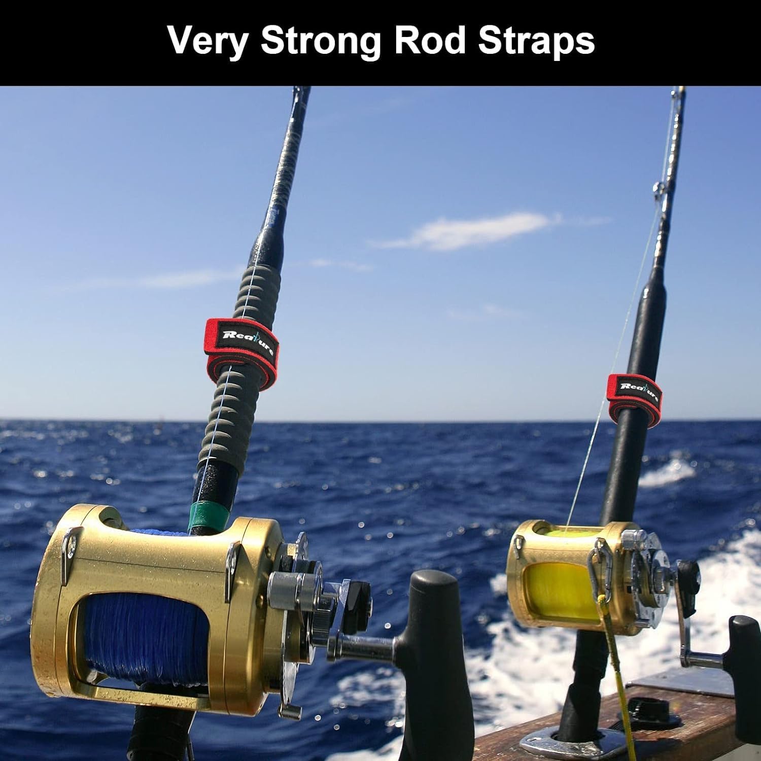 Realure Fishing Rod Straps, Neoprene Ties, 8-Pack, Red, photo 4 of 7
