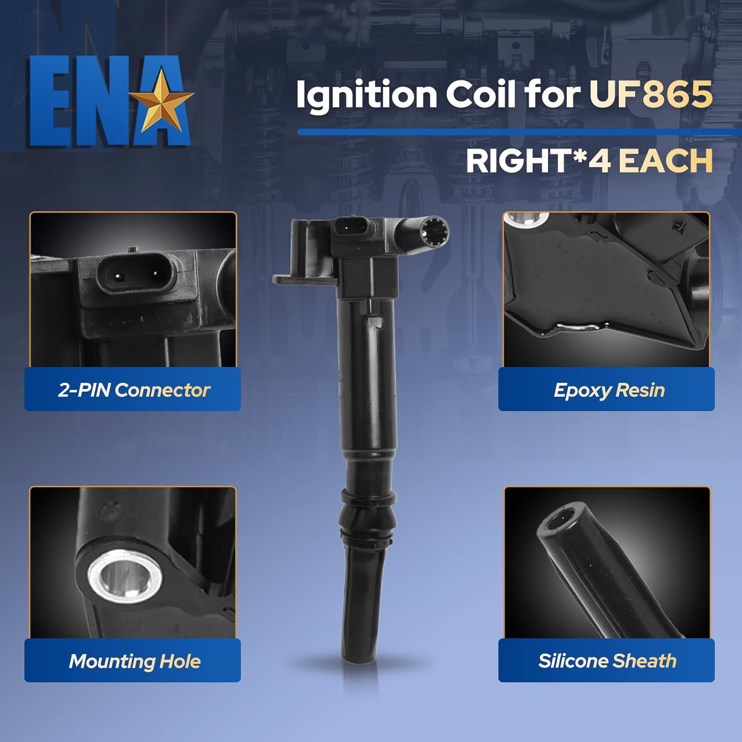 ENA Set of 8 Left and right Ignition Coil Wire Set Compatible with Ford E-350 E-450 2018 2019 F-250 F-350 2018 2019 2020 Super Duty 6.2L V8