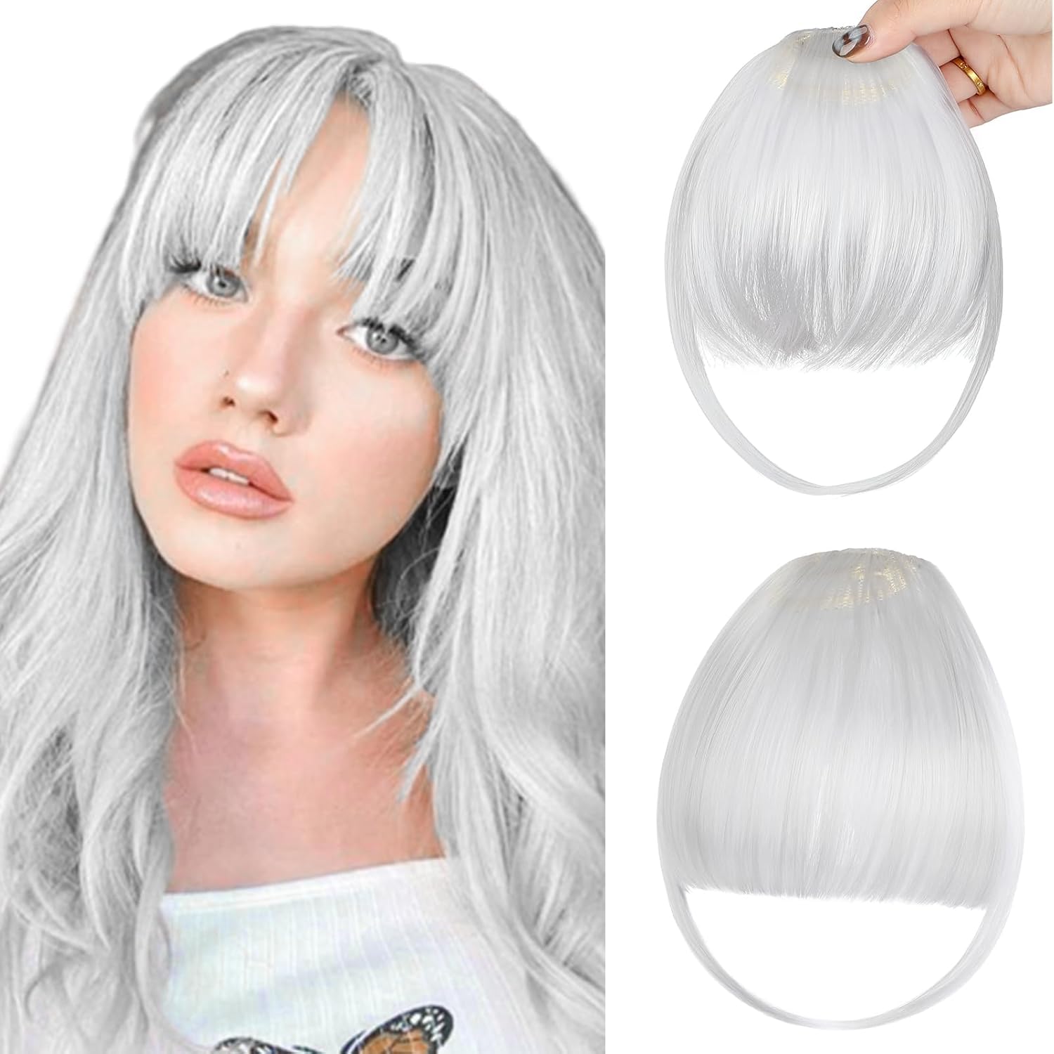 Bangs Hair Clip – Wispy Bangs Hair Extensions With Temples – Natural Wigs for Women – Daily Wear