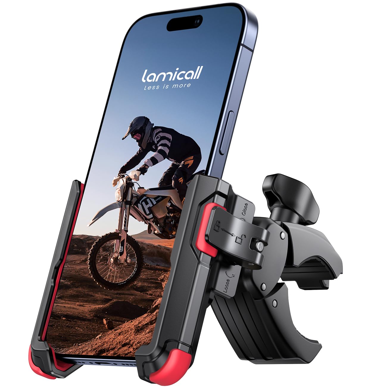 Lamicall Motorcycle Bike Phone Mount, 1s Quick Release Bike Phone Holder