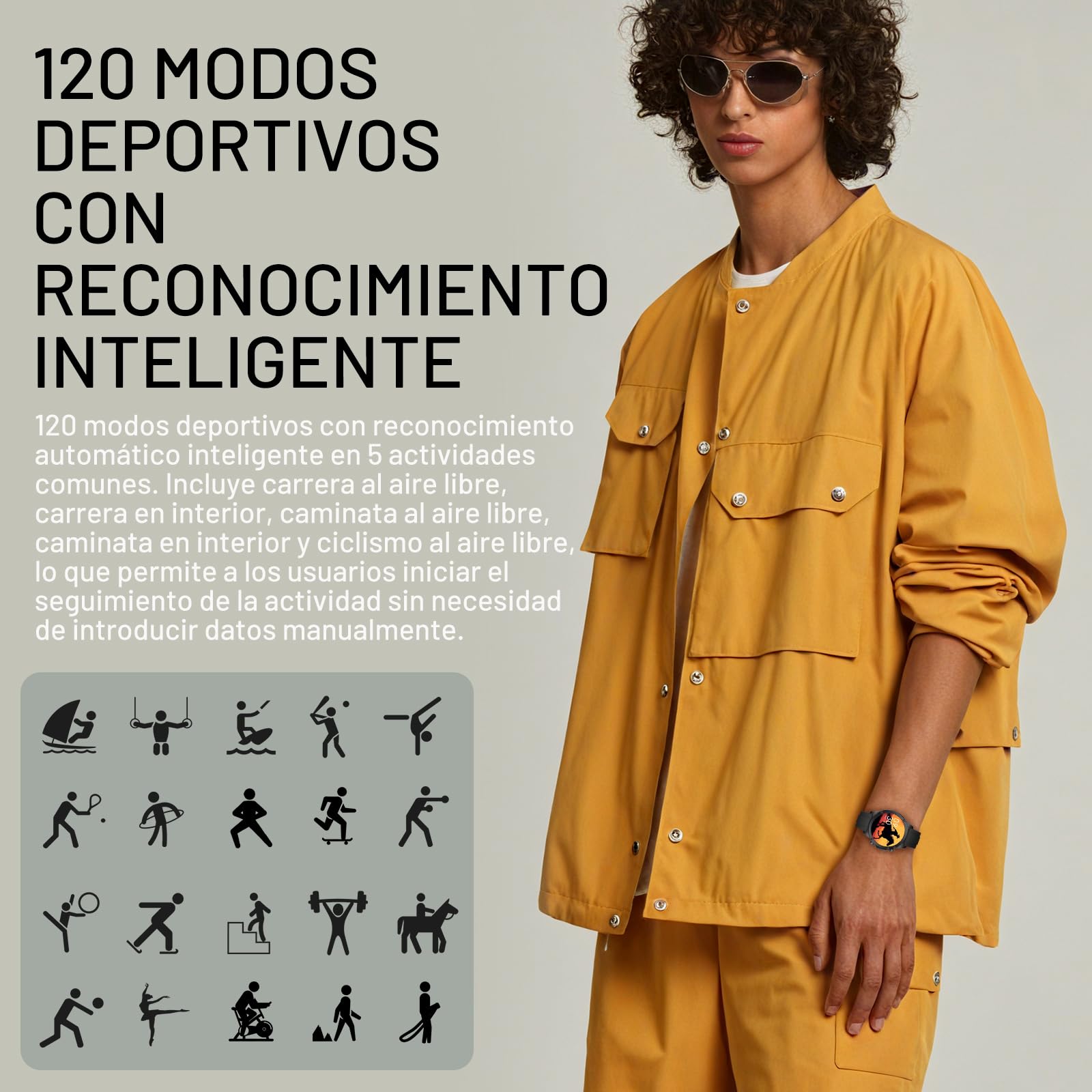 Reloj Inteligente Hombre, 1.85" AMOLED Smartwatch con Llamadas Bluetooth, 120 Modos Deportivos Smart Watch con SpO2/Pulsómetro/Monitor de Sueño/Podómetro, Impermeable IP68 Smart Watch Para Android iOS