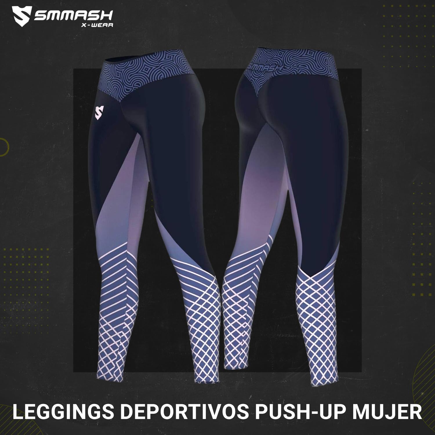SMMASH Ospro Deportivos Leggins Largos Mujer con Cintura Alta y Push UP, Yoga, Fitness, Crossfit, Correr, Material Transpirable y Antibacteriano