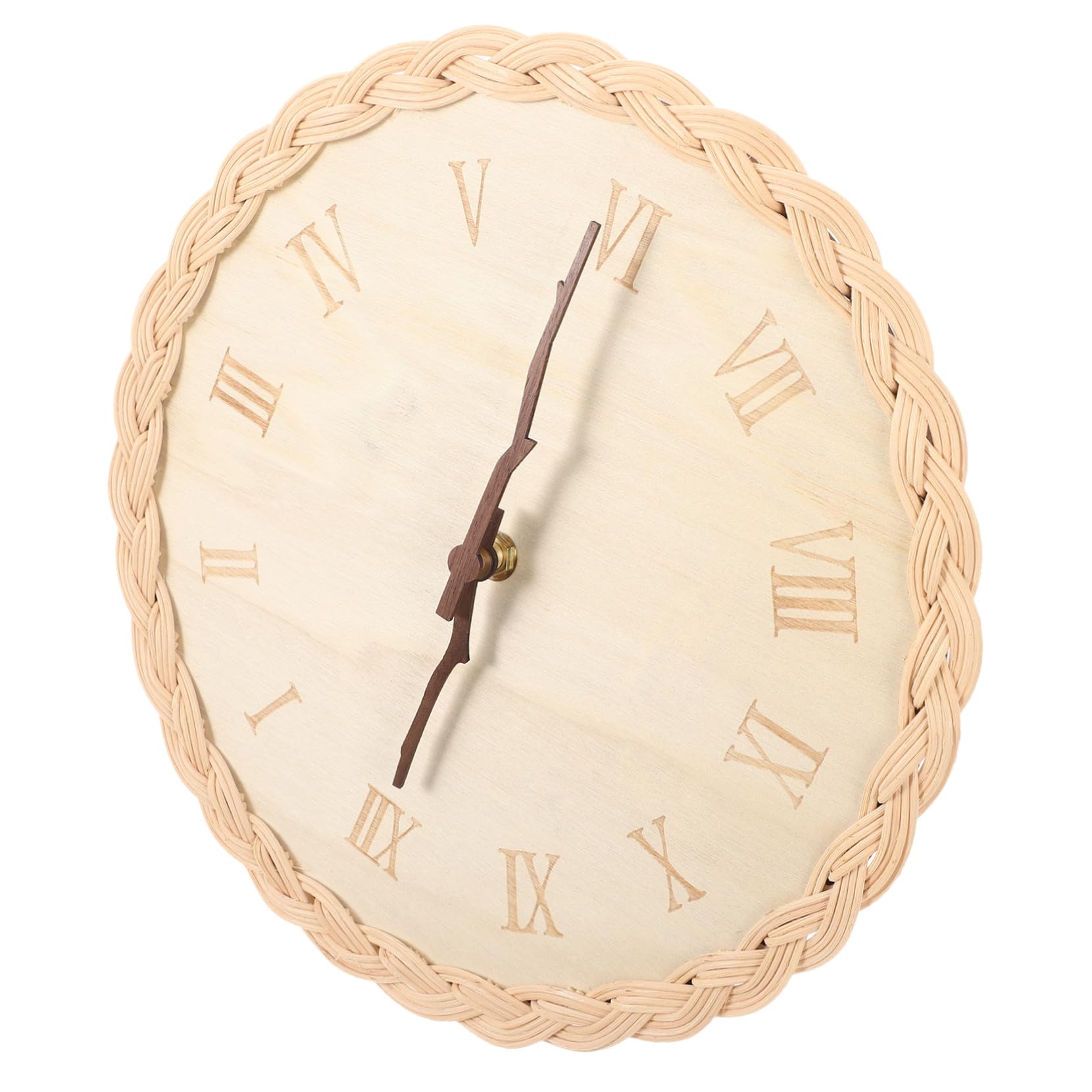 Horloge murale design minimaliste en rotin tressé avec mécanisme silencieux de salon