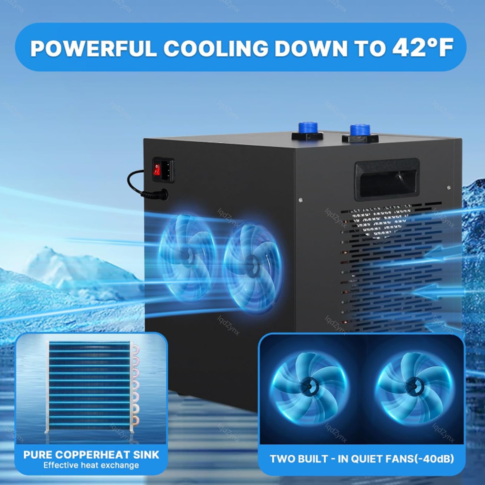 Kit refrigeratore per bagno di ghiaccio, unità di raffreddamento intelligente con pompa di filtrazione per recupero della terapia del freddo, casa e palestra