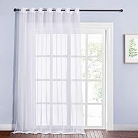 Vista 12 de NICETOWN Cortina transparente para puerta de patio, cortina vertical de gasa, panel de cortina extra ancho, tratamiento de ventana para puerta Blanco