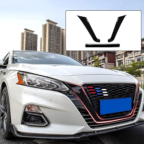 AOMSAZTO Cubierta de parrilla delantera para accesorios Nissan Altima 2019-2023 negro brillante