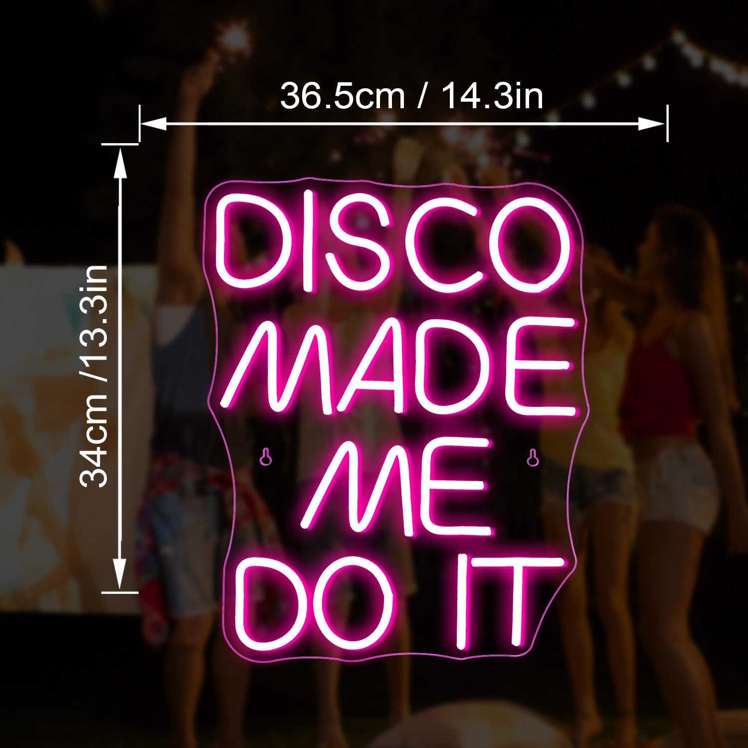 Looklight DISCO MADE ME DO IT Neonschild, rosa LED-Neonschilder, Buchstaben Schild Neonlicht Disco-Neonlichtschild für Hochzeit, Geburtstag, Party, Schlafzimmer, Bar, Club, Bar-Neonschilder