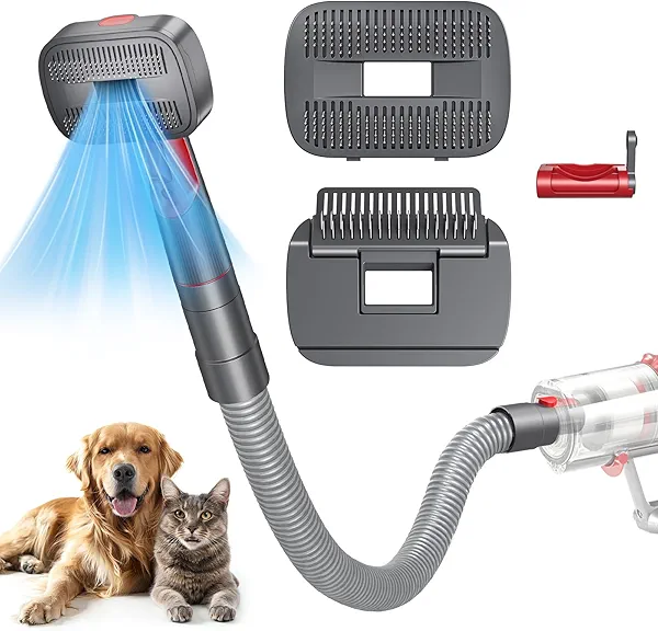 Pet Dog Grooming Attachment Kit Compatible with Dyson V7 V8 V10 V11 V12 V15 Vacuums (Not for V6), Dog Deshedding Brush Attachment for Shedding Grooming, Hair Grooming Tools for Dog and Cat, 6 Pack