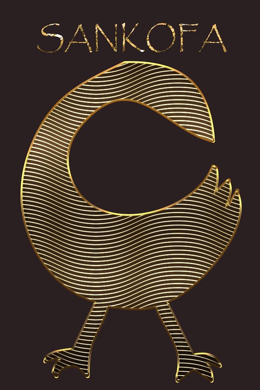 SANKOFA: Bird Gold Adinkra Blackberry Softcover Note Book Diary | Lined Writing Journal Notebook | 100 Cream Pages | Ghanaian Asante Remembering & Learning | African Symbols