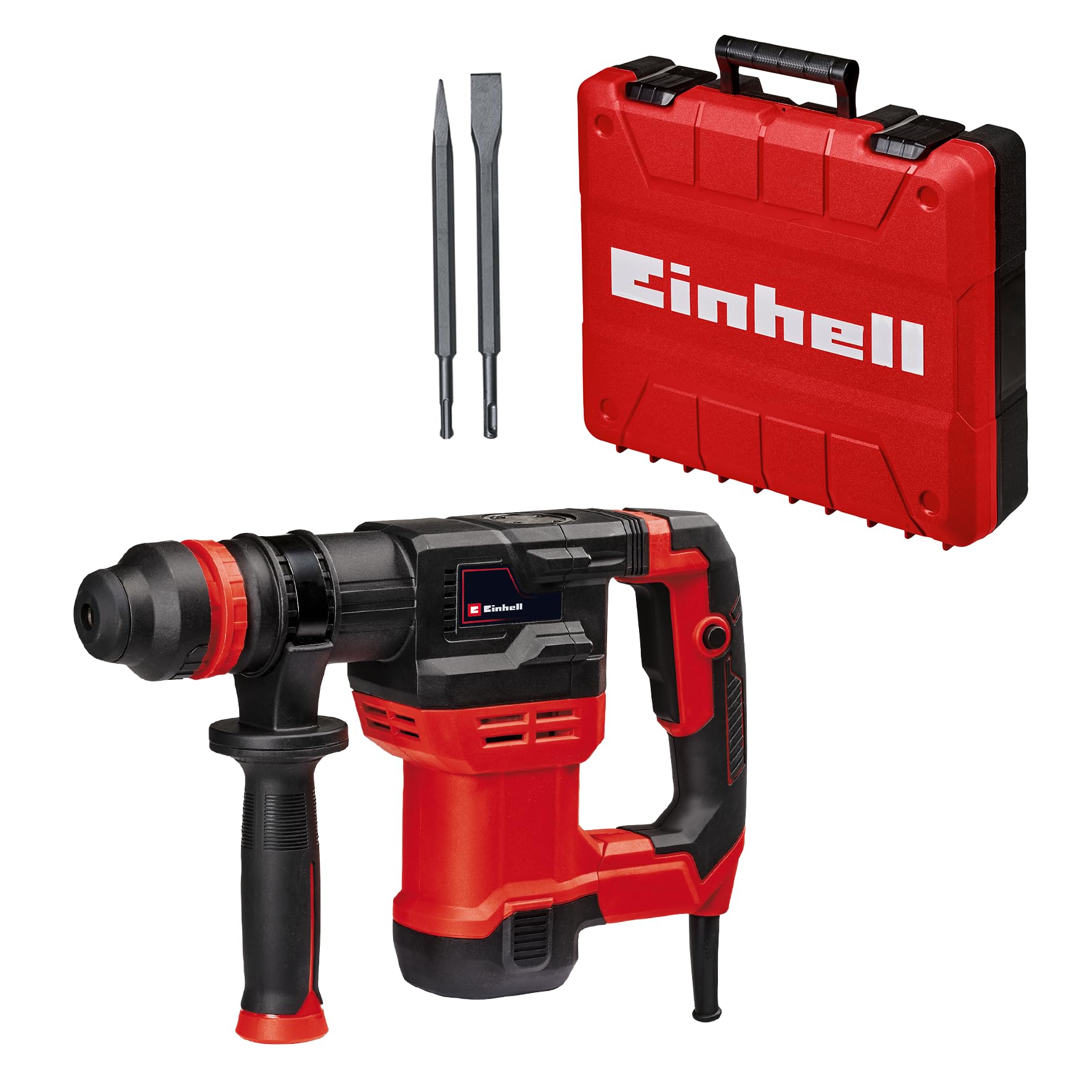 Einhell Martillo de demolición TE-DH 5 (5 J, portaherramienta SDS-plus, asidero amortiguado en vibraciones, asidero adicional ajustable flexible, incl. E-Box)