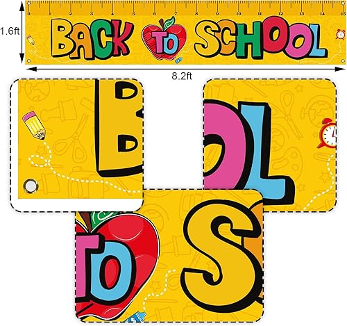 Miniatura 3 de Nepnuser Cartel de valla de regreso a clases, para niños, estudiantes, primer día de escuela, decoración de fiesta de bienvenida, letrero grande