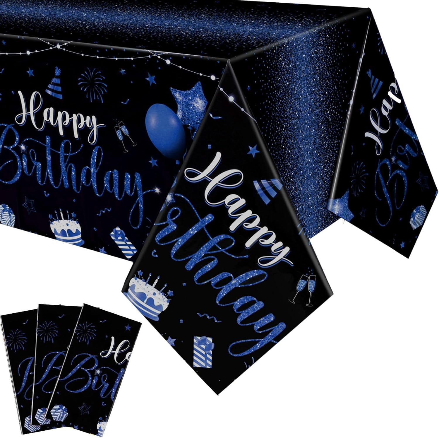 Tudomro 3 Pcs Happy Birthday Tablecloths Happy Birthday